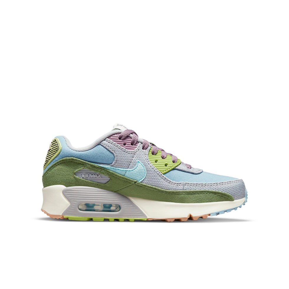 (GS) Nike Air Max 90 SE 'Sun Club - Worn Blue Treeline' DQ4016-400 - Image 2