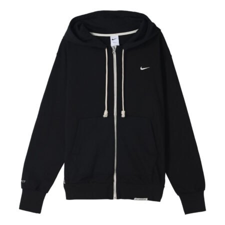 Men's Nike Solid Color Printing Logo Zipper Hooded Running Gym Jacket Black DQ5817-010