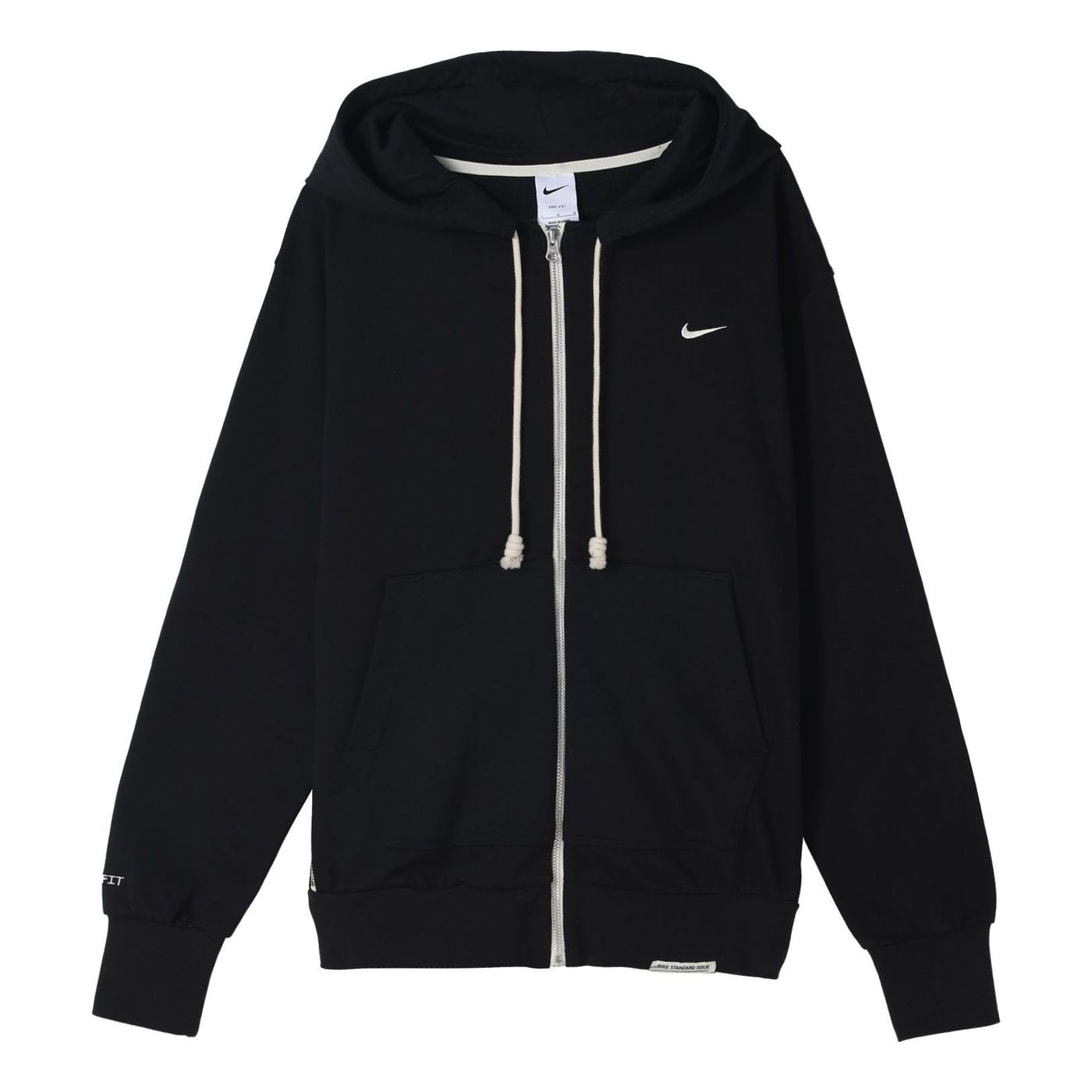 Men's Nike Solid Color Printing Logo Zipper Hooded Running Gym Jacket Black DQ5817-010