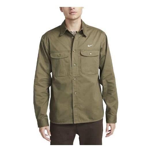 Nike SB Woven Skate Long-Sleeve Button Down 'Olive' DQ6288-222
