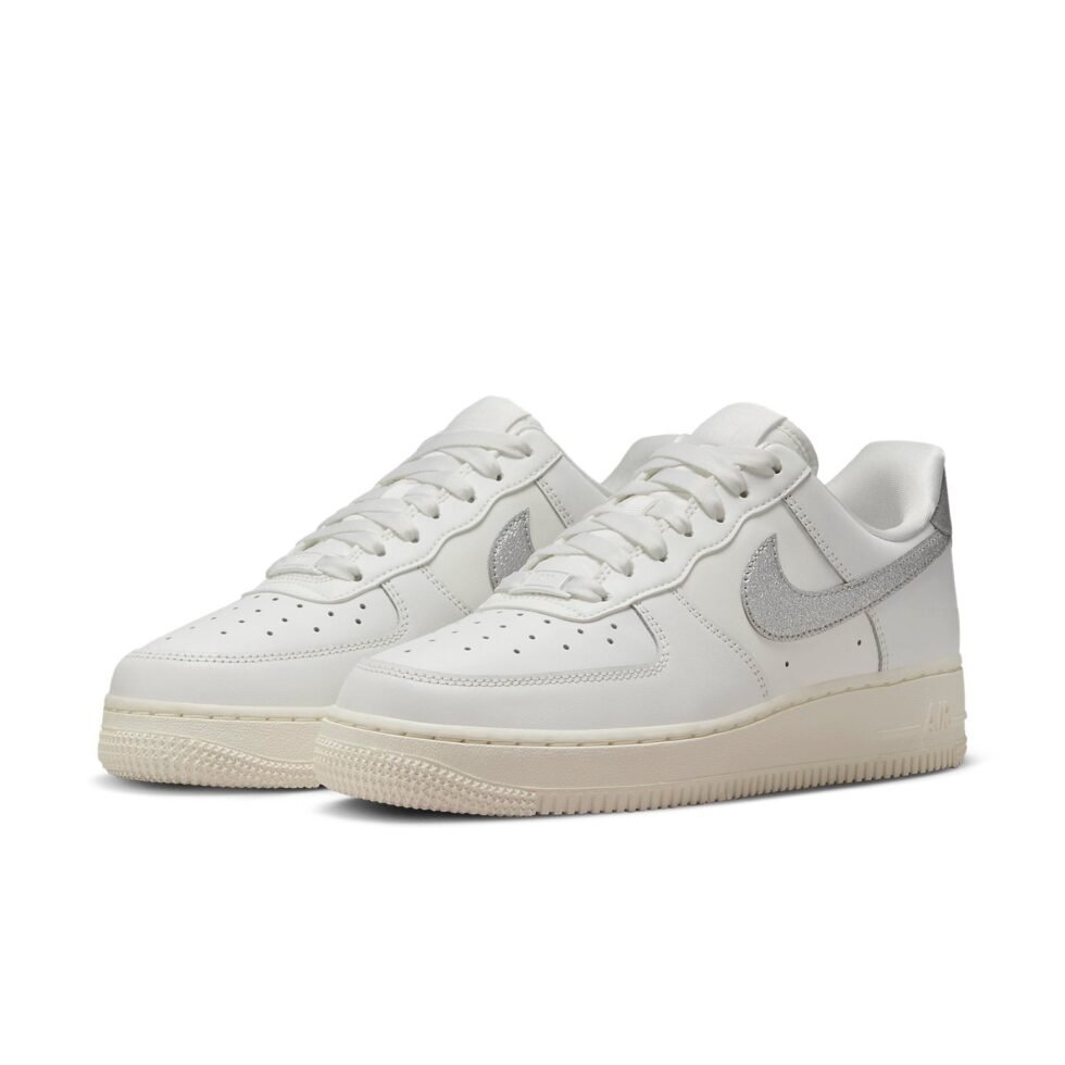 (WMNS) Nike Air Force 1 '07 Essential 'Silver Swoosh' DQ7569-100 - Image 3