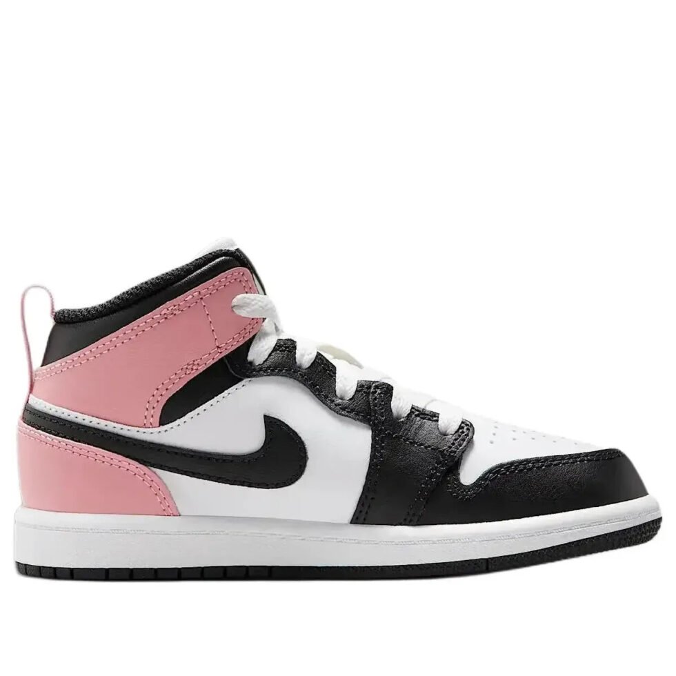 (PS) Air Jordan 1 Mid 'White Rust Pink Black' DQ8424-100 - Image 2