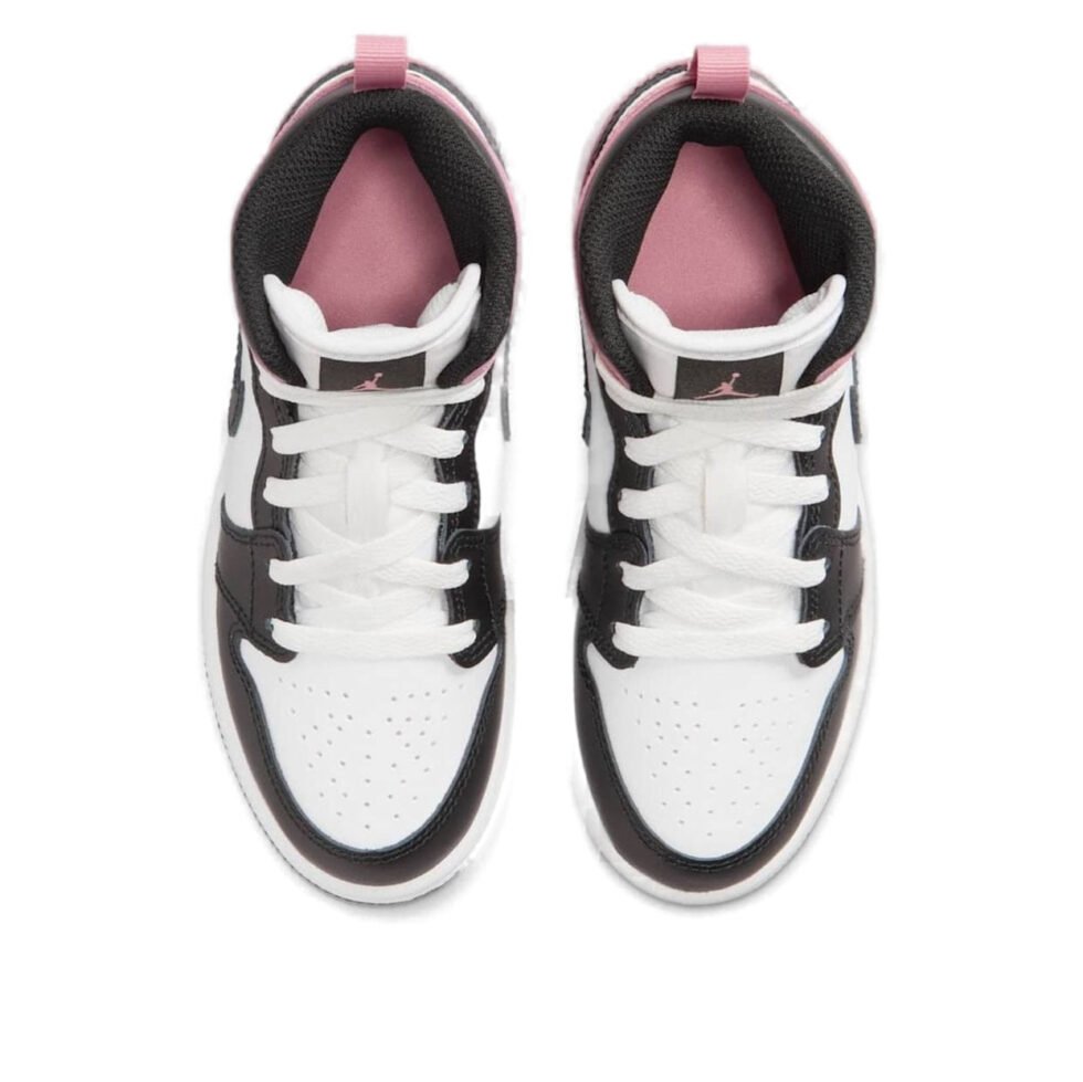 (PS) Air Jordan 1 Mid 'White Rust Pink Black' DQ8424-100 - Image 4