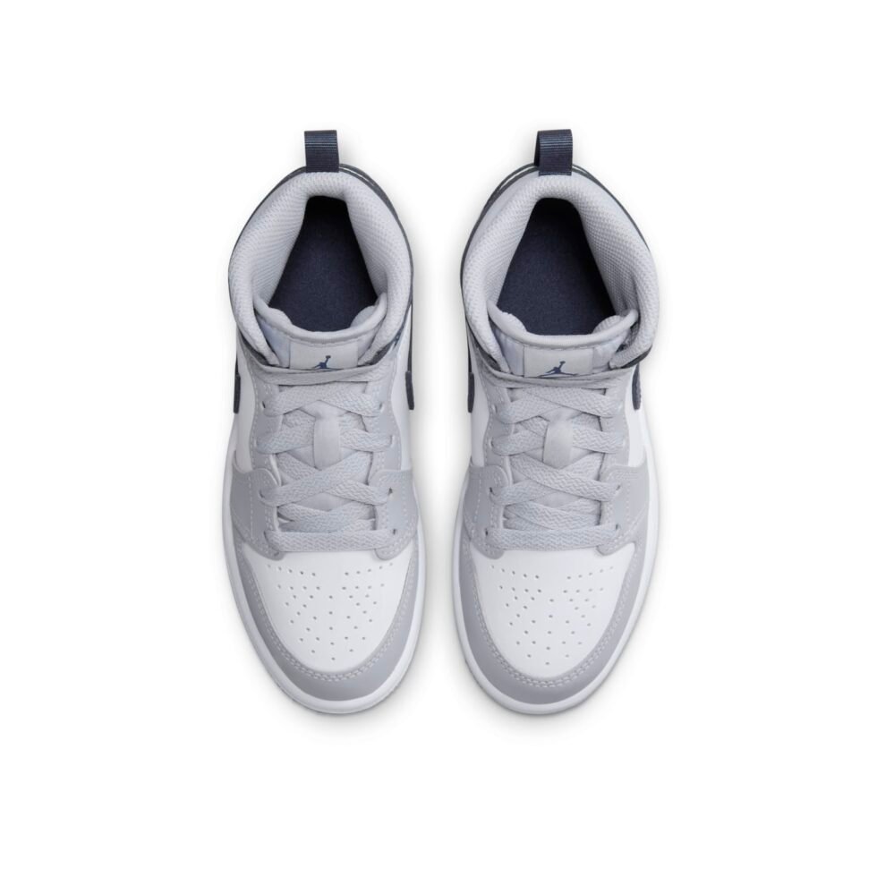 (PS) Air Jordan 1 Mid 'Wolf Grey Midnight Navy' DQ8424-104 - Image 4