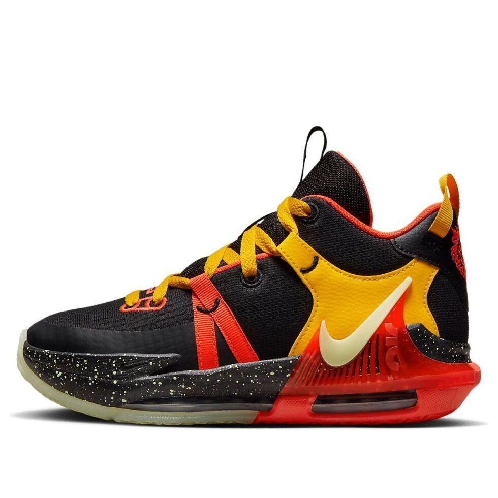 (GS) Nike LeBron Witness 7 'Black Bright Crimson Speckled' DQ8650-001