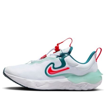 (GS) Nike Run Flow Running Shoes 'White Jade Ice Red' DR0472-101