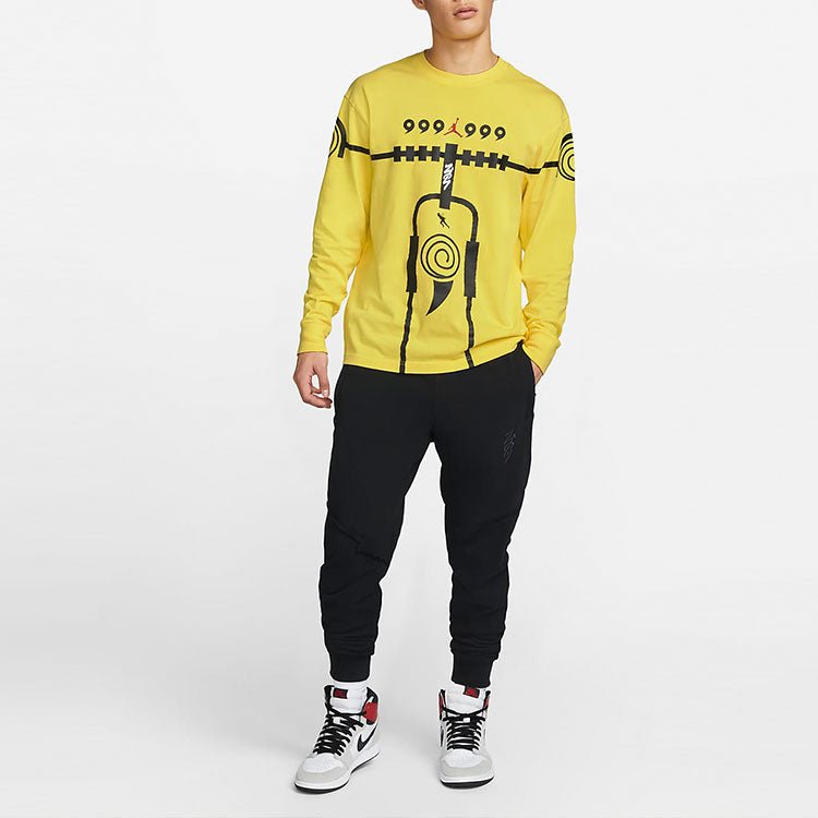 Air Jordan Zion 1 x Naruto Crossover Naruto Uzumaki Round Neck Long Sleeves Yellow DR1445-721 - Image 3