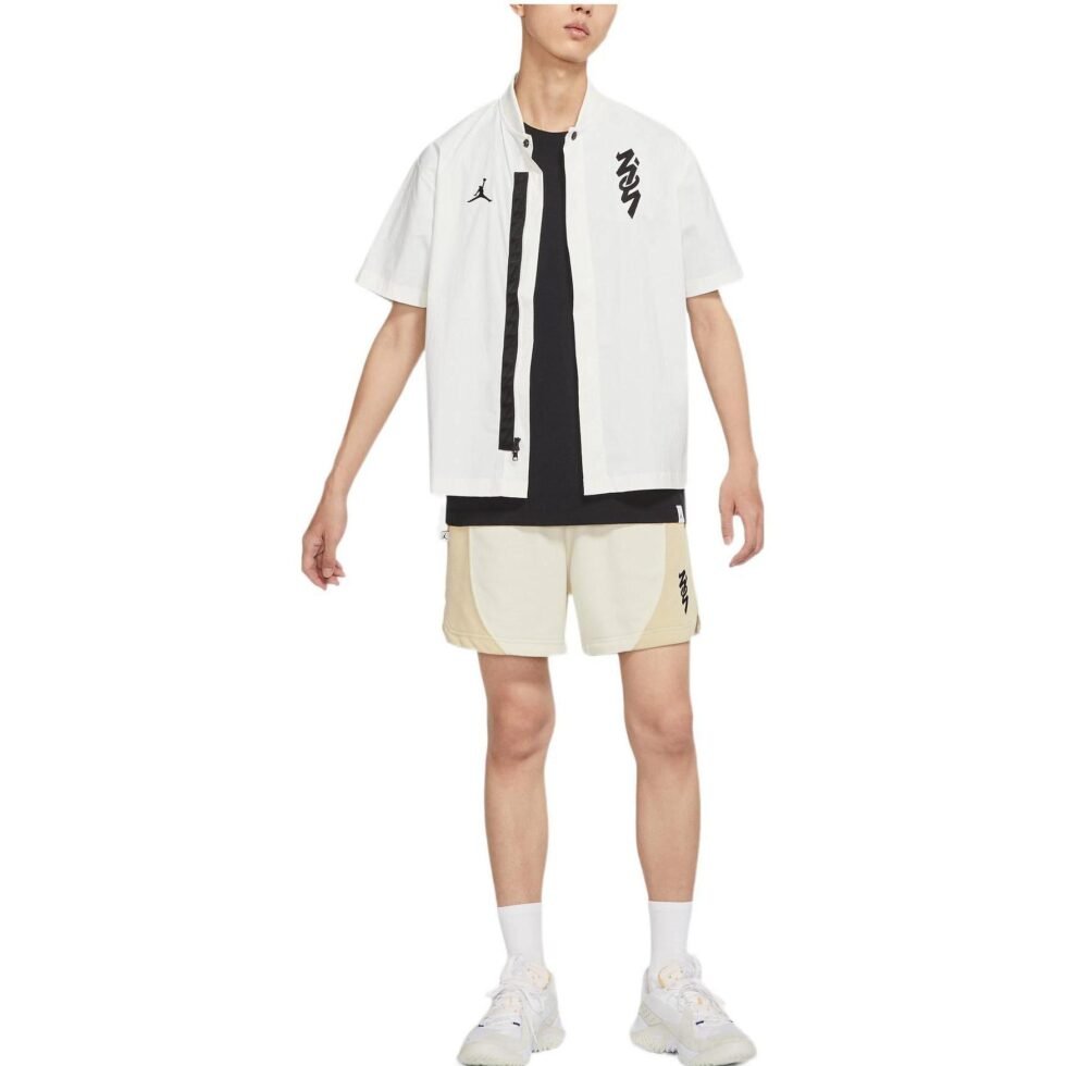Air Jordan FW22 Logo Zion Shirt 'White Black' DR2173-133 - Image 3