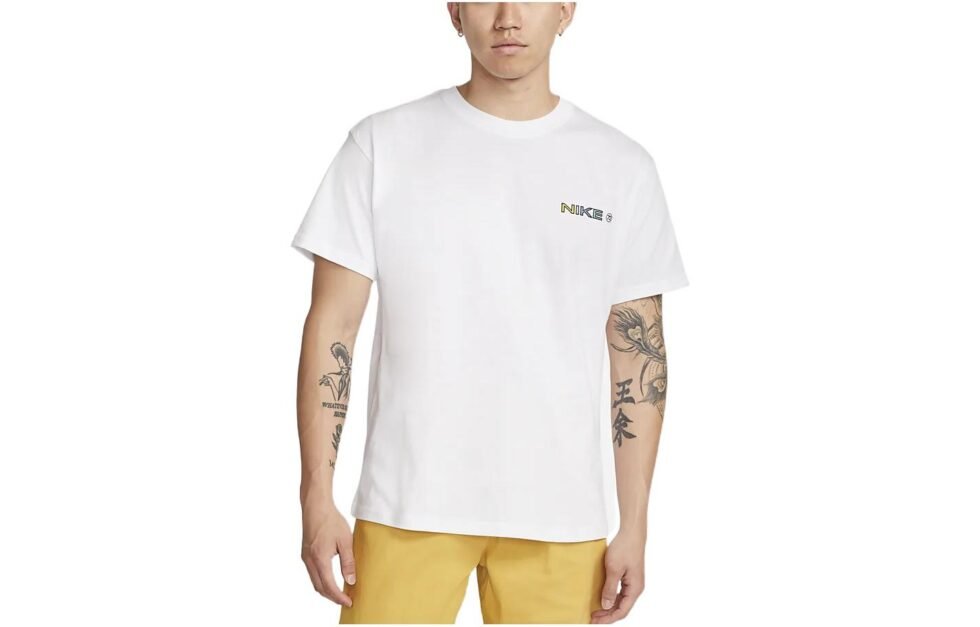 Men's Nike SB Skateboard Cartoon Printing Straight Casual Short Sleeve White T-Shirt DR7762-100 - Image 2