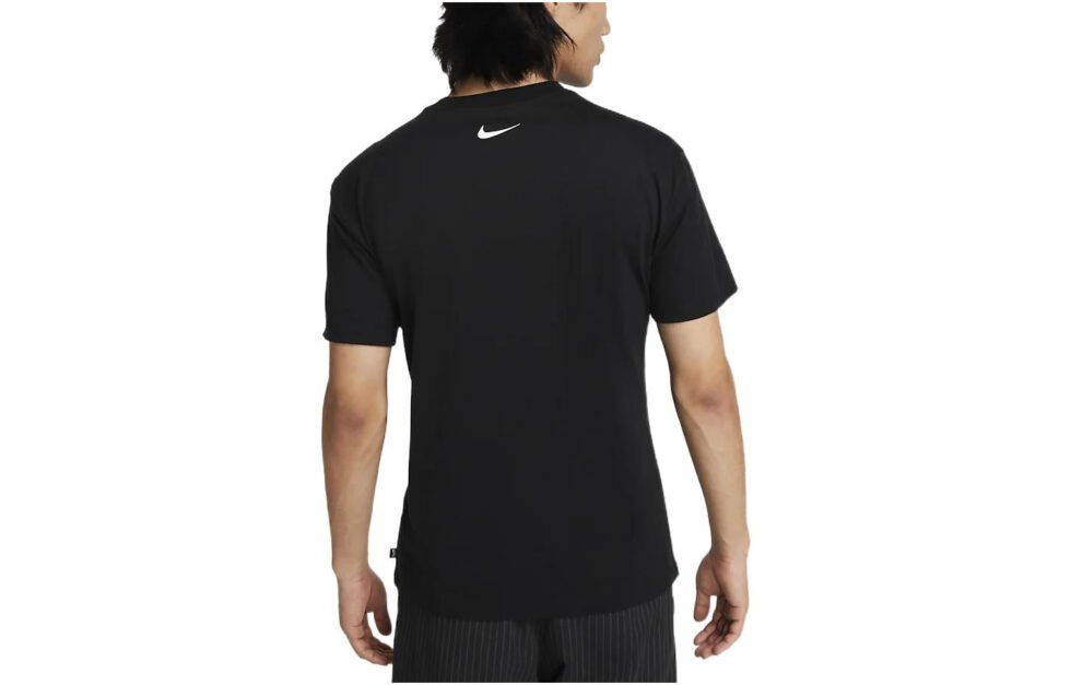 Nike SB Skateboard Cartoon landscape Pattern Skateboard Round Neck Short Sleeve Black DR7766-010 - Image 2