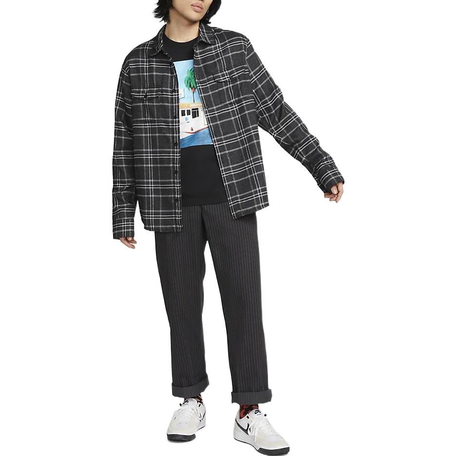Nike SB Skateboard Cartoon landscape Pattern Skateboard Round Neck Short Sleeve Black DR7766-010 - Image 3