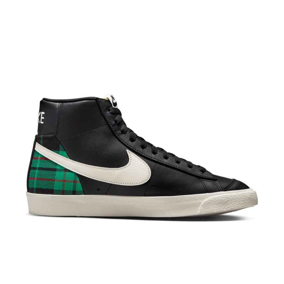 Nike Blazer Mid '77 Premium 'Black Green Tartan Plaid' DV0796-001 - Image 2