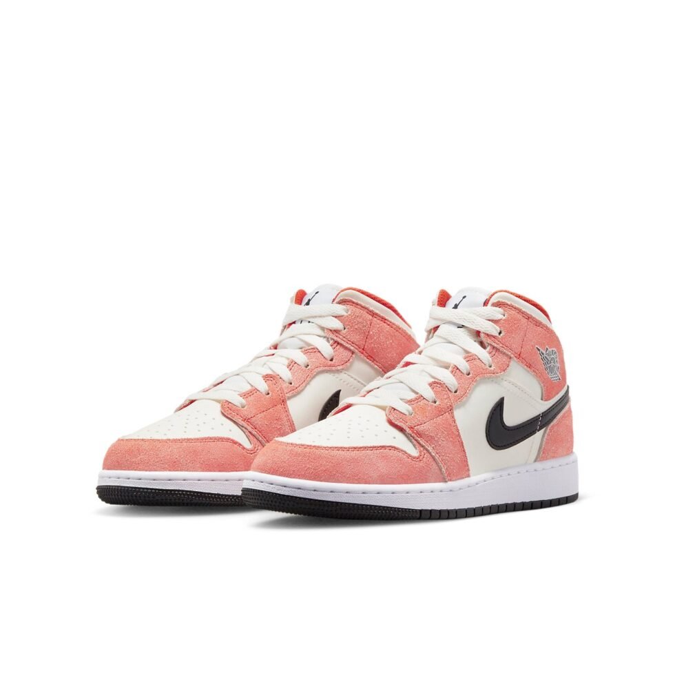 (GS) Air Jordan 1 Mid SE 'Orange Suede' DV1336-800 - Image 3