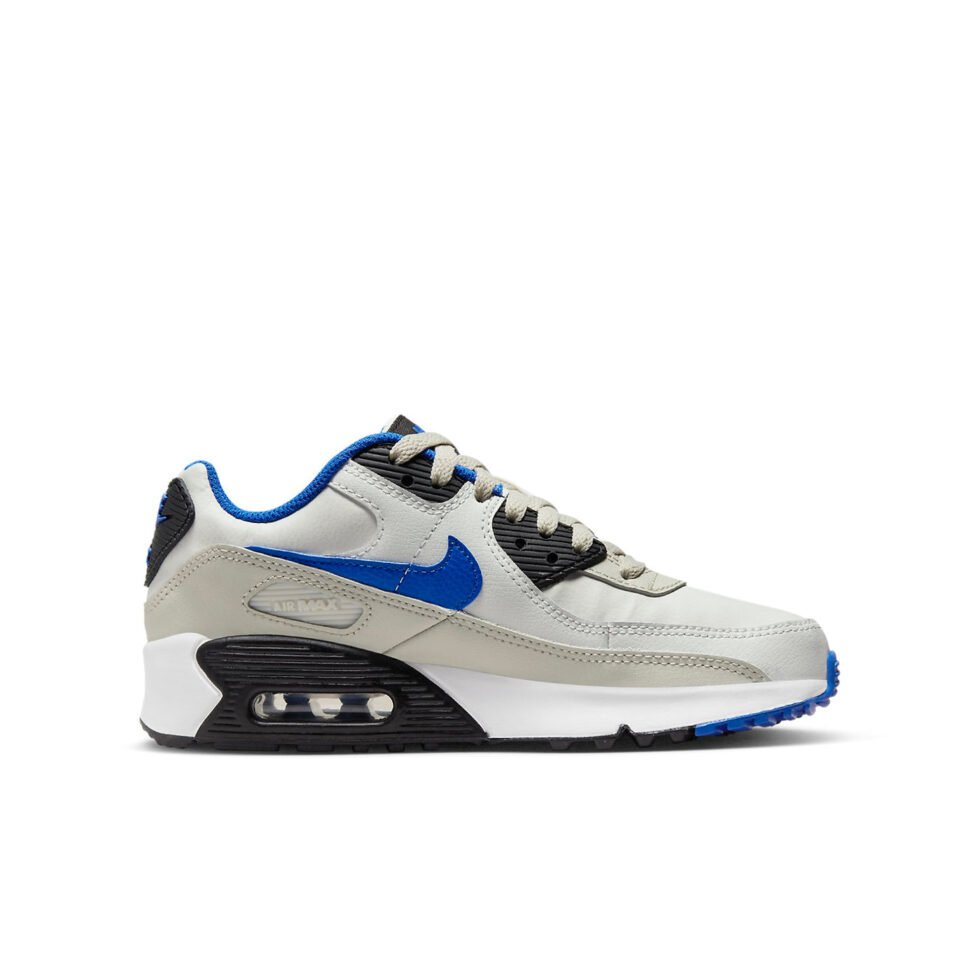 (GS) Nike Air Max 90 Leather 'Summit White Racer Blue' DV3607-100 - Image 2