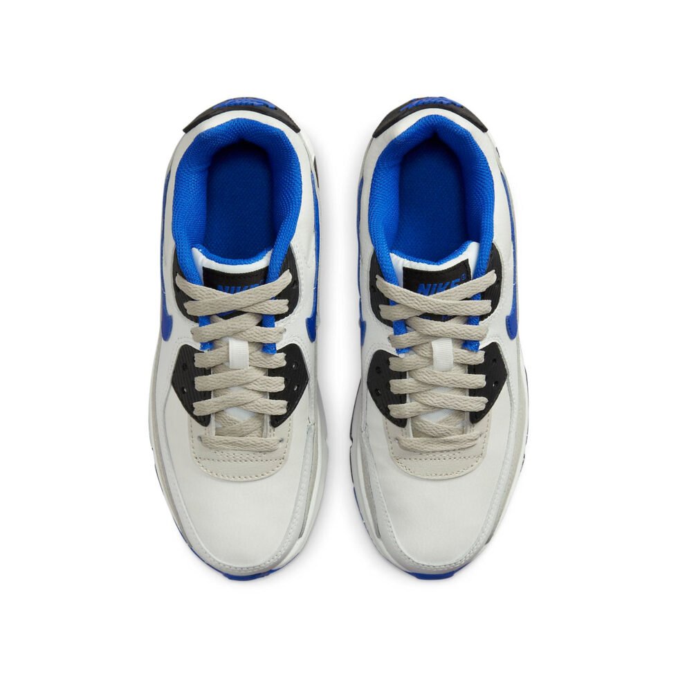 (GS) Nike Air Max 90 Leather 'Summit White Racer Blue' DV3607-100 - Image 4