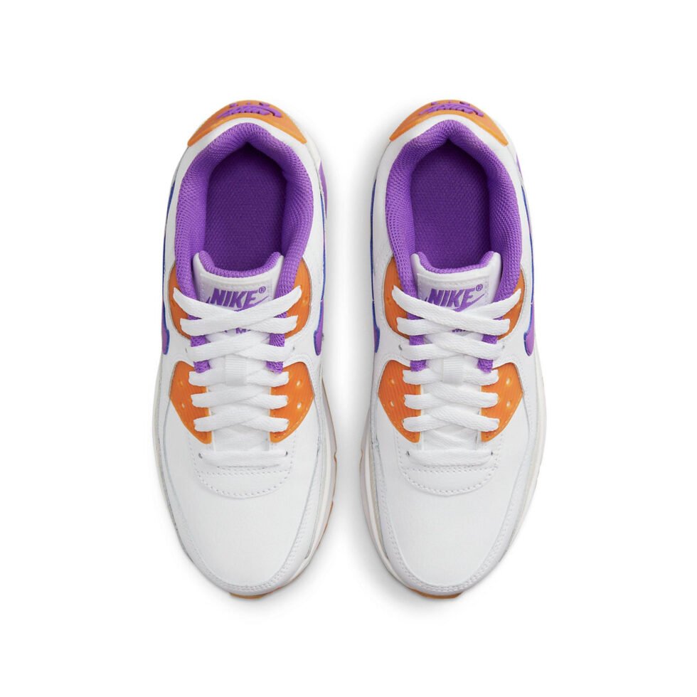 (GS) Nike Air Max 90 Leather 'White Action Grape' DV3607-103 - Image 4