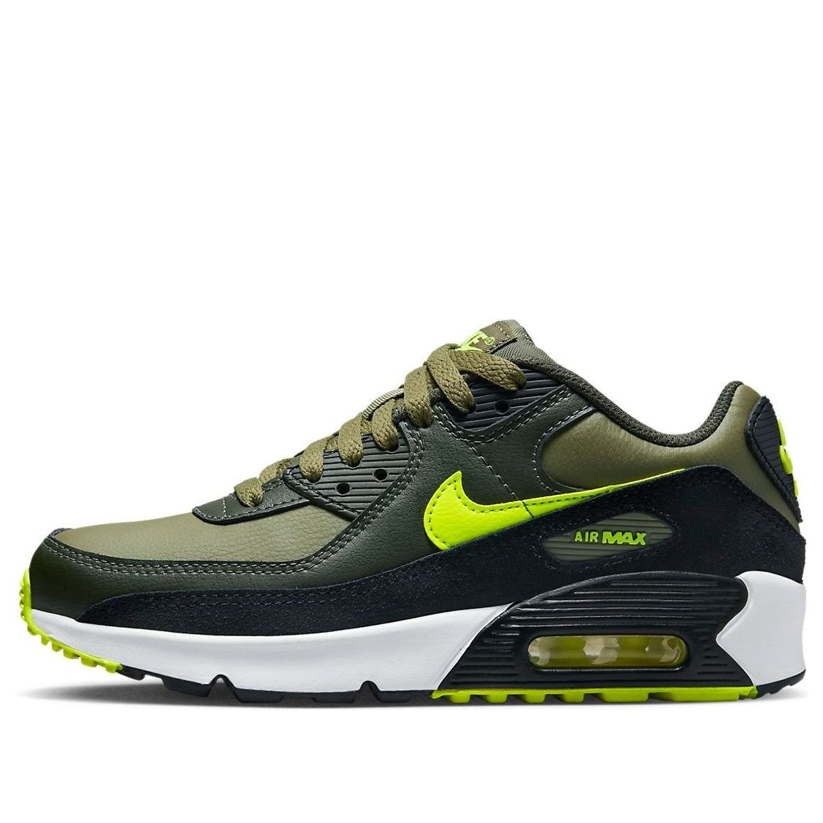 (GS) Nike Air Max 90 Leather 'Medium Olive Volt' DV3607-200