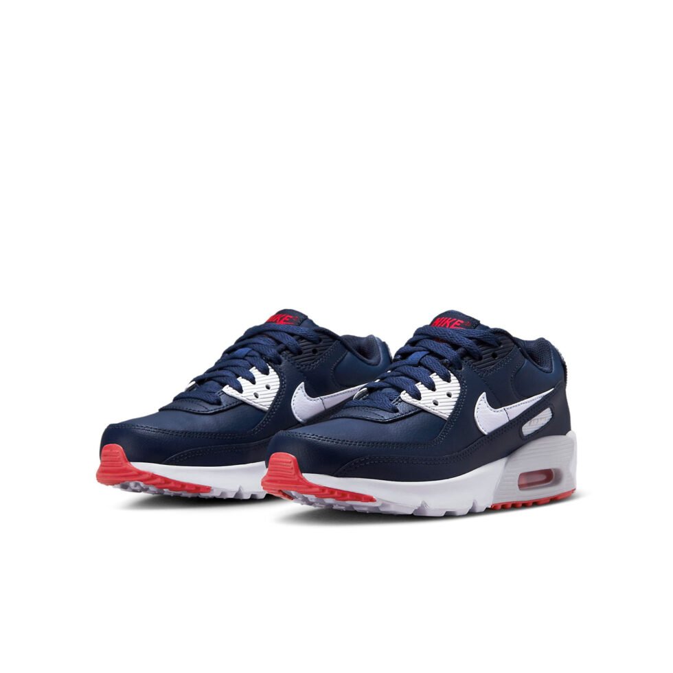 (GS) Nike Air Max 90 Leather 'Obsidian Track Red' DV3607-400 - Image 3