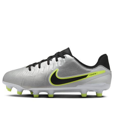 (GS) Nike JR. Tiempo Legend 10 Academy MG 'Metallic Silver Black Volt' DV4348-001