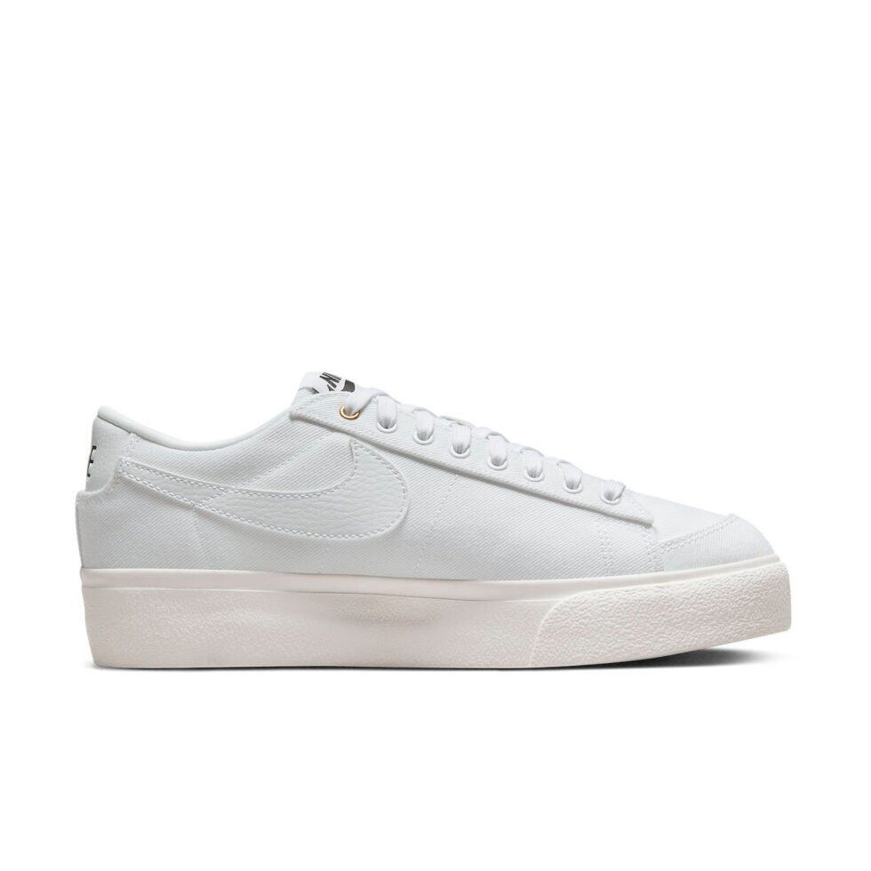 (WMNS) Nike Blazer Platform Low Canvas 'White' DV7475-100 - Image 2