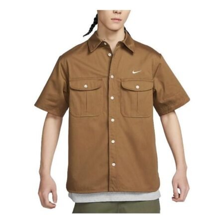 Nike SB Short Sleeve Woven Skate Button Up Shirt 'Tan' DV9076-270