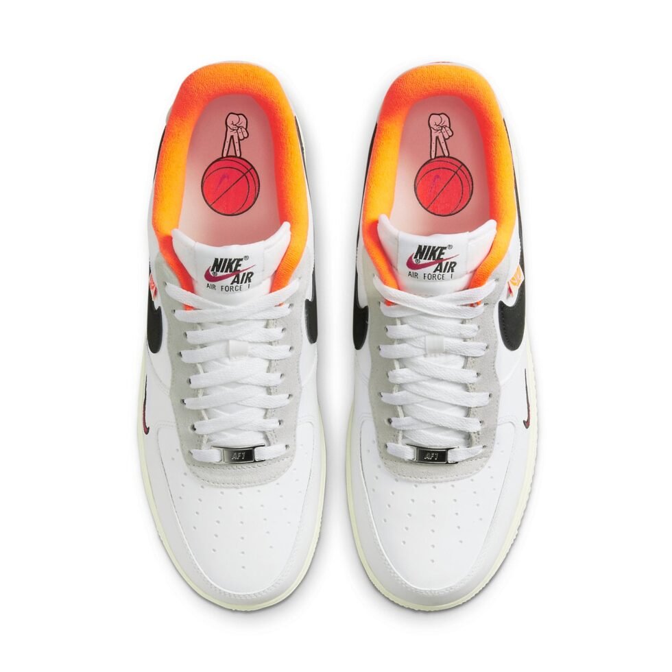 Nike Air Force 1 '07 LV8 'Hoops Pack - White Total Orange' DX3357-100 - Image 4