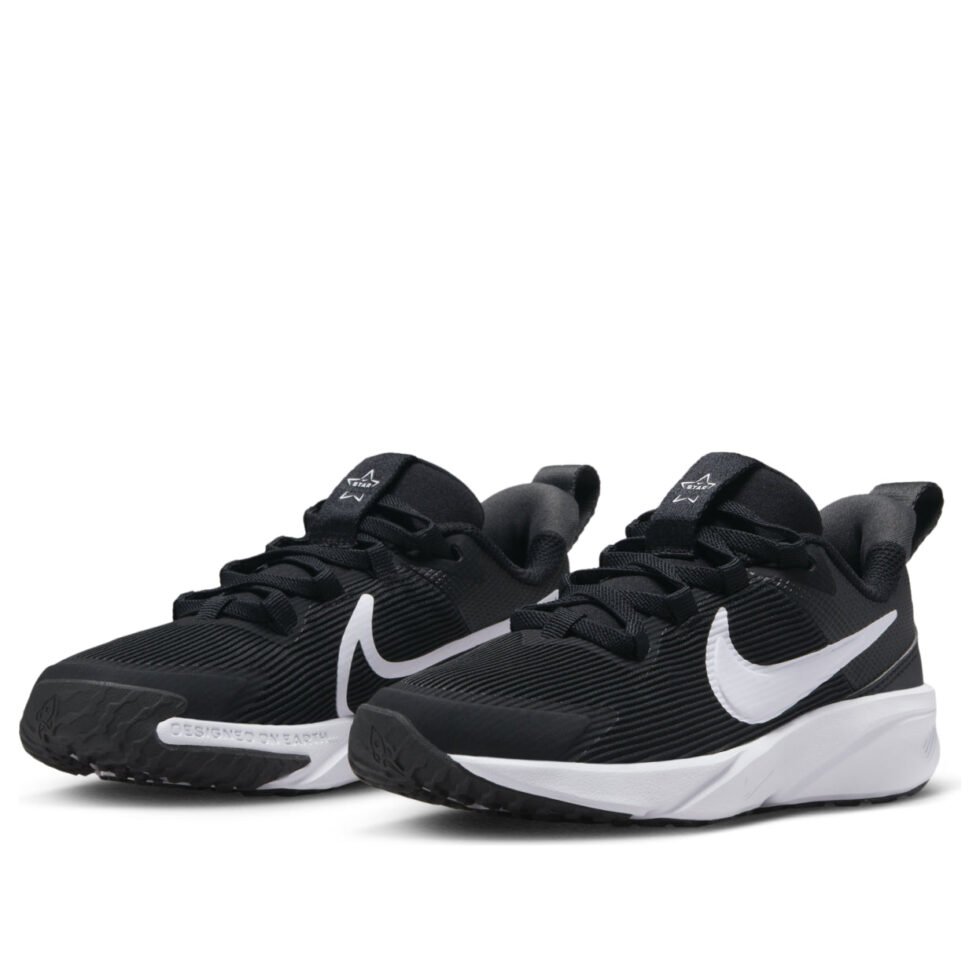 (PS) Nike Star Runner 4 'Black White' DX7614-001 - Image 4