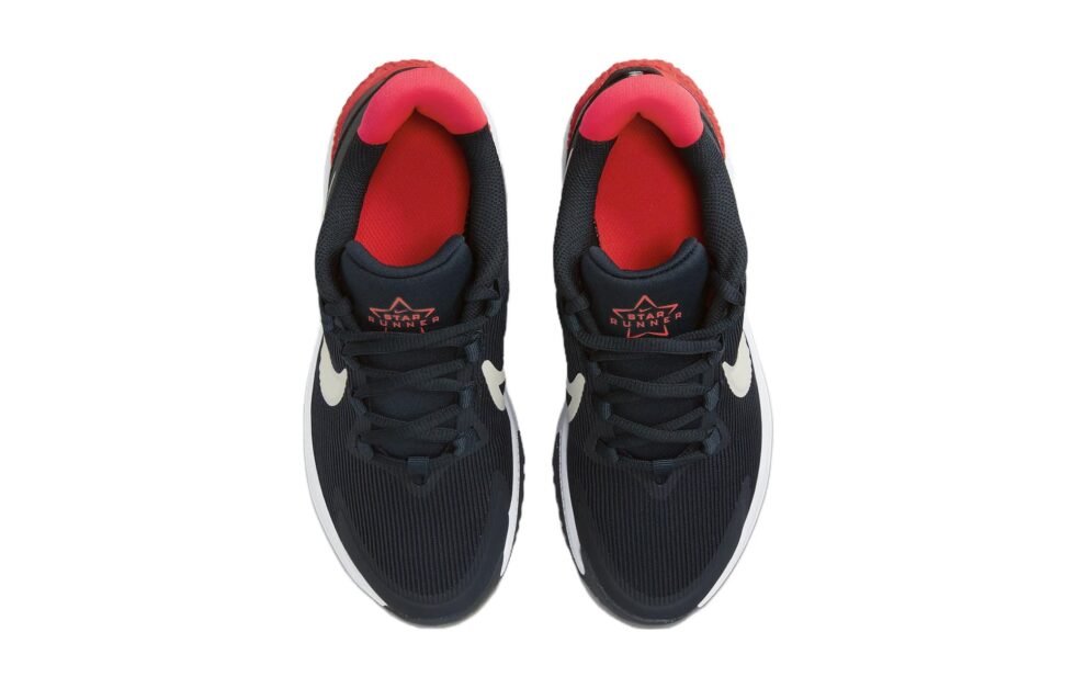 (GS) Nike Star Runner 4 'Black Red White' DX7615-401 - Image 4