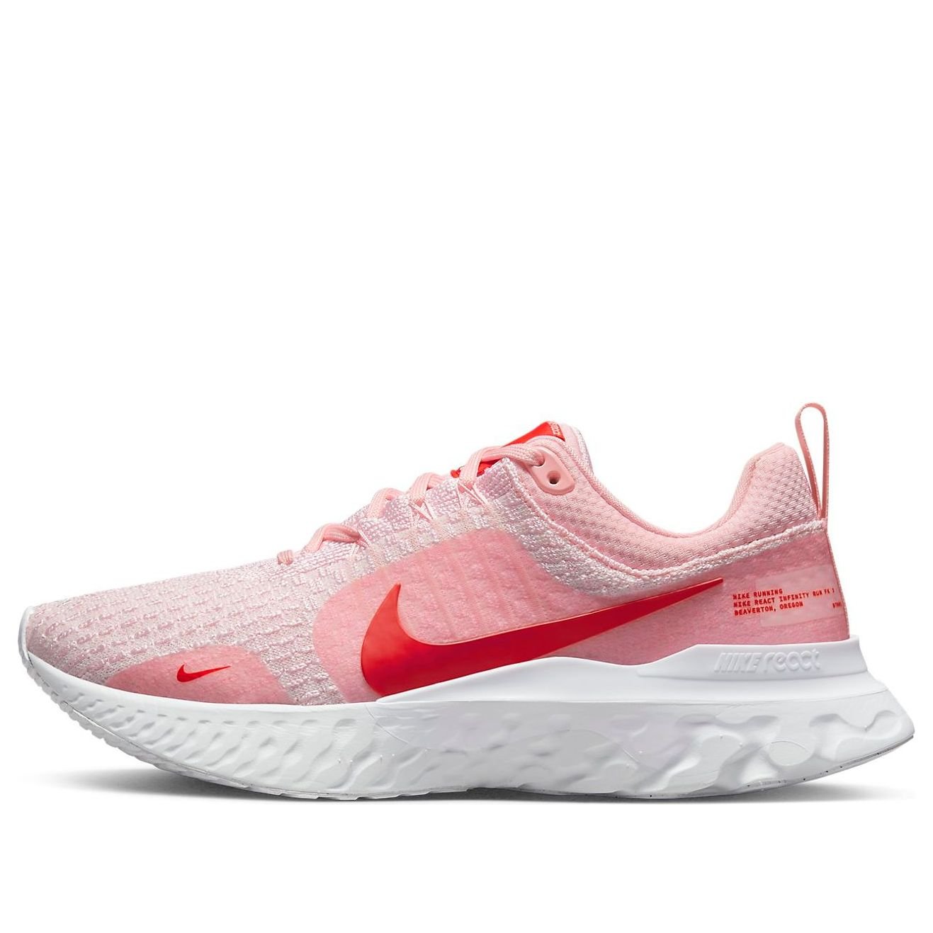 (WMNS) Nike React Infinity Run Flyknit 3 Premium 'Medium Soft Pink Light Crimson' DZ3016-600