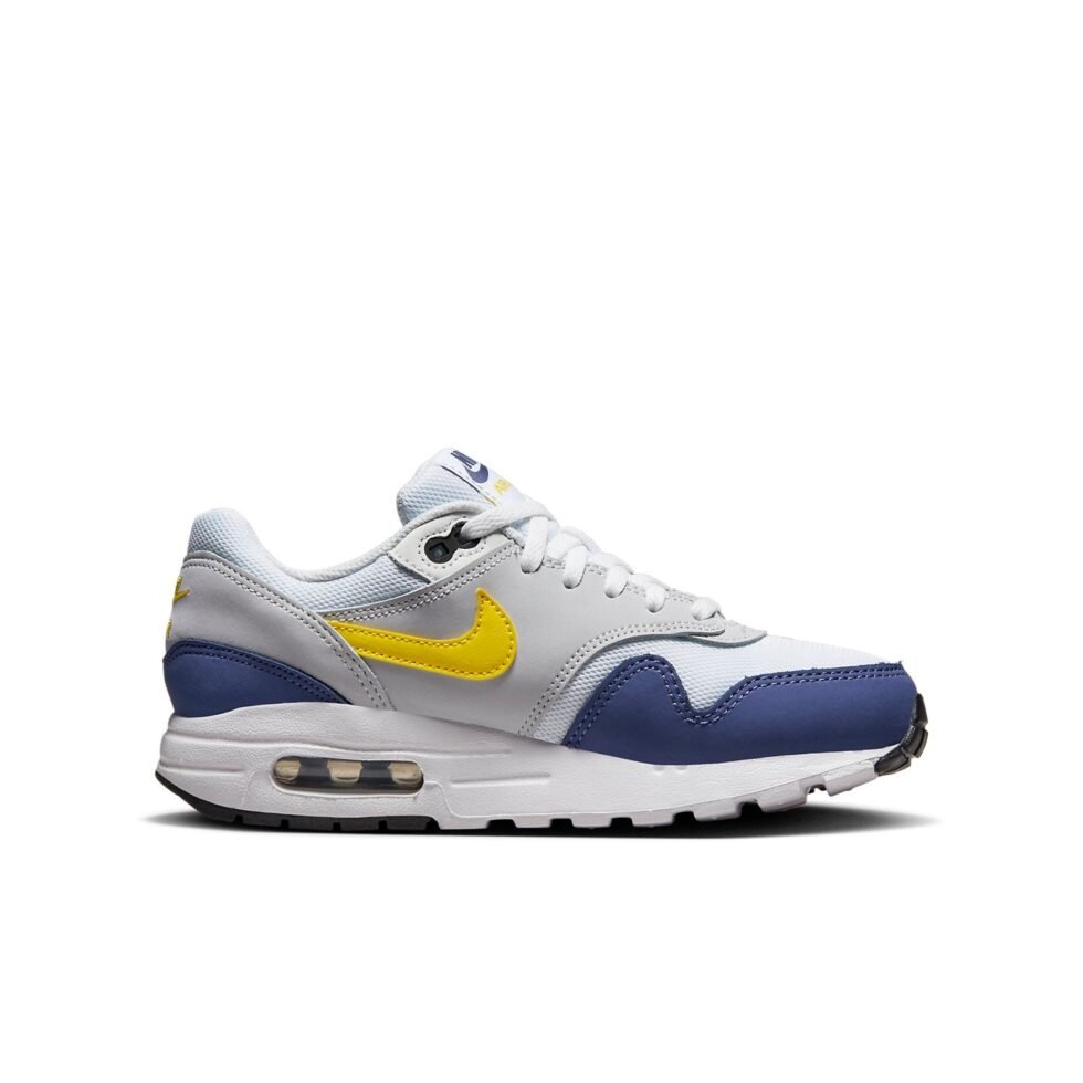 (GS) Nike Air Max 1 'White Yellow Blue' DZ3307-107 - Image 2