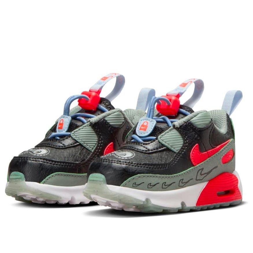 (TD) Nike Air Max 90 Toggle SE 'Black Green Bright Crimson' FB9116-001 - Image 3