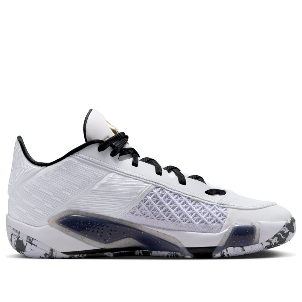 Air Jordan 38 Low PF 'White Metallic Gold Black' FD2325-107 - Image 6