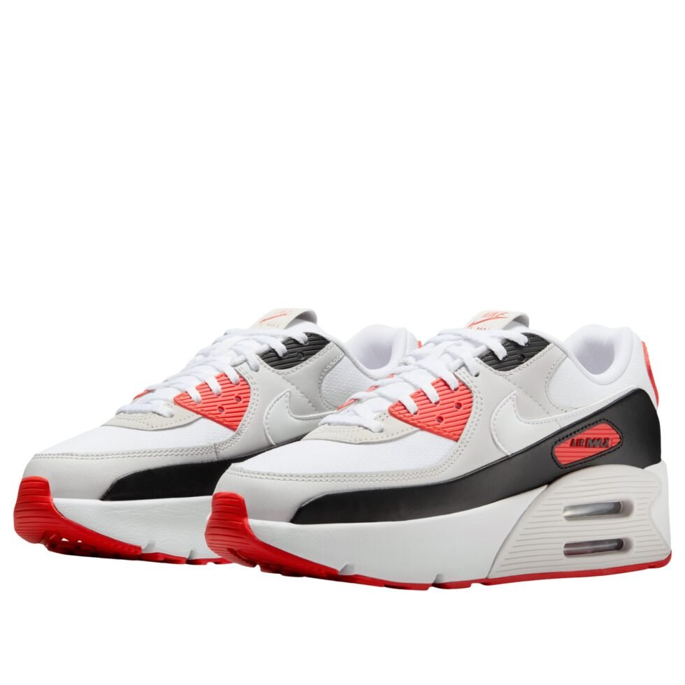 (WMNS) Nike Air Max 90 LV8 'White Black Picante Red' FD4328-114 - Image 4