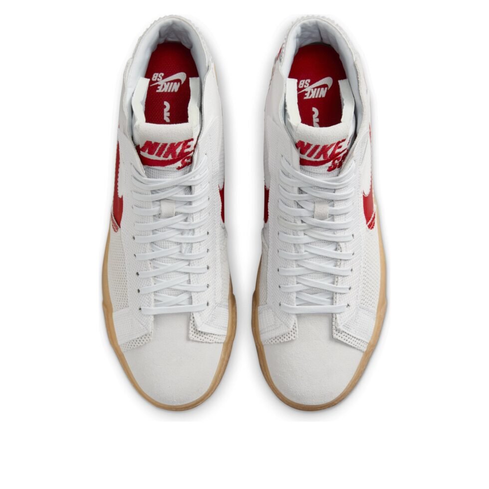 Nike SB Zoom Blazer Mid 'Deconstructed White University Red Gum' FD5113-100 - Image 2