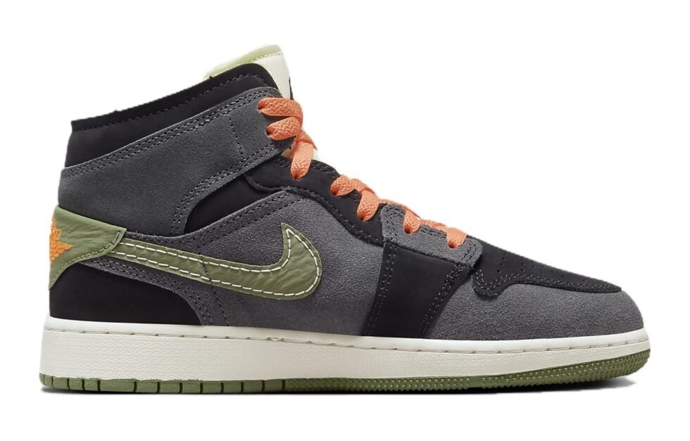 (GS) Air Jordan 1 Mid SE Craft 'Anthracite Light Olive' FD5847-003 - Image 3