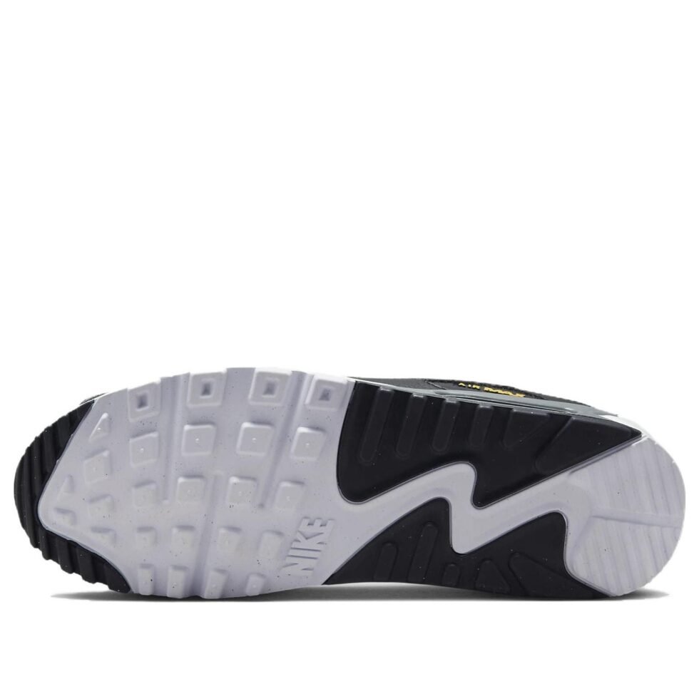 Nike Air Max 90 'Spray Paint Swoosh - Black Gold Orange' FJ4229-001 - Image 7