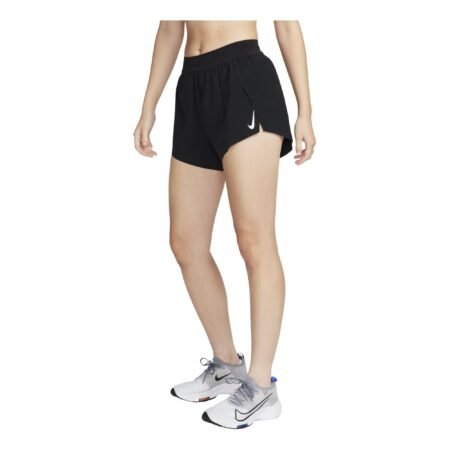 (WMNS) Nike AeroSwift Dri-FIT ADV Mid-Rise Brief-Lined 8cm Shorts Asia Sizing 'Black White' FN2329-010