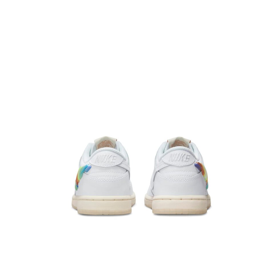 (PS) Nike Dunk Low SE 'Rainbow Lace Swoosh White' FN4862-100 - Image 5