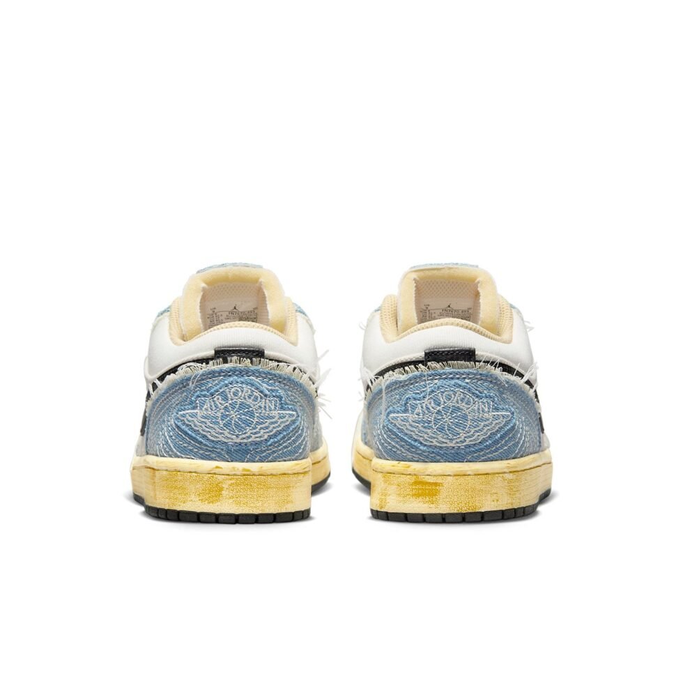Air Jordan 1 Low SE WRMK 'Sashiko Denim' FN7670-493 - Image 4