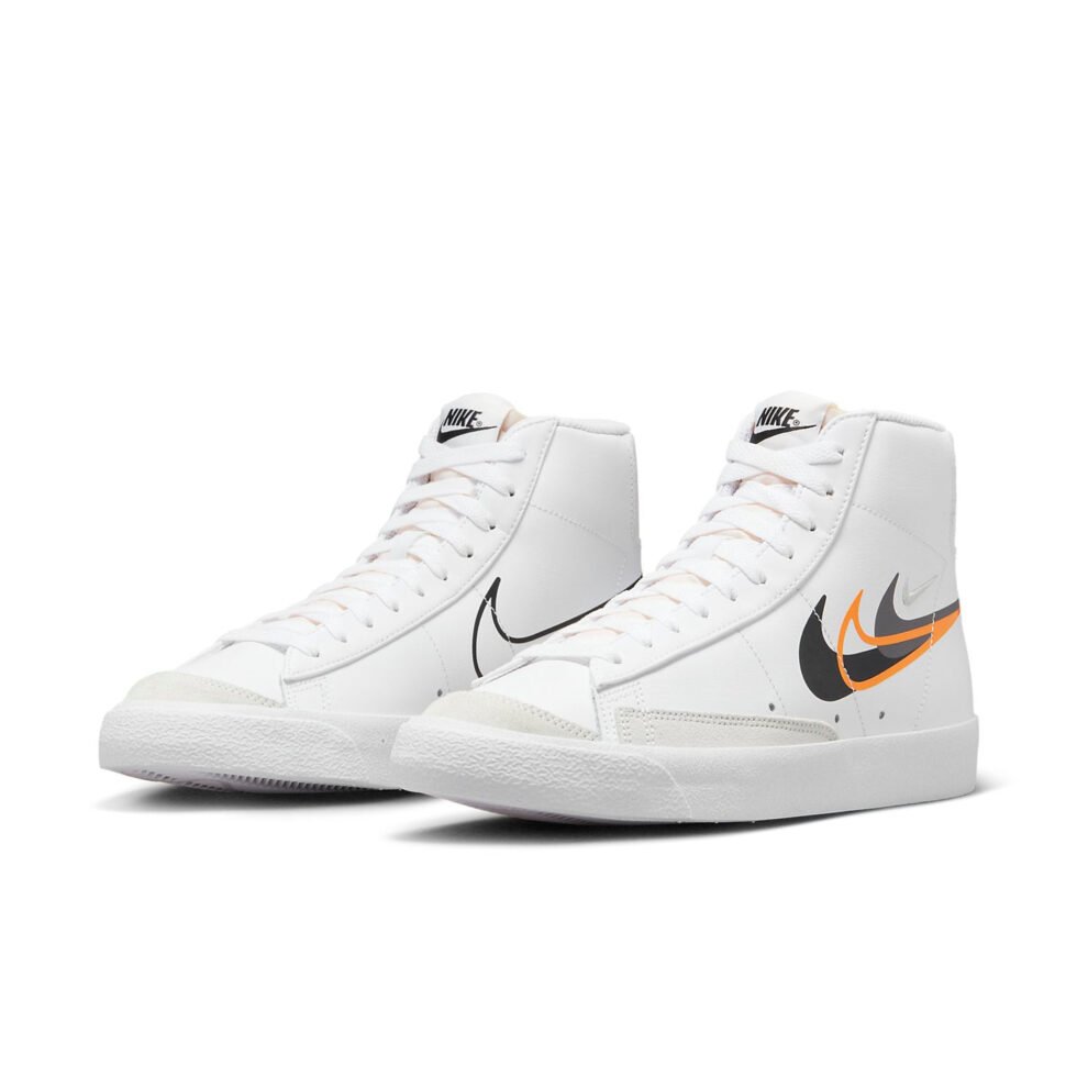 Nike Blazer Mid Next Nature 'Multi-Swoosh - White Bright Mandarin' FN7809-100 - Image 3