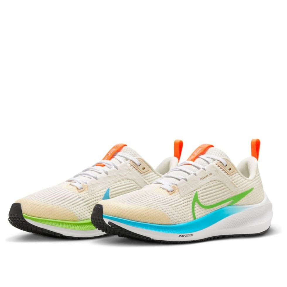 (GS) Nike Air Zoom Pegasus 40 'Pale Ivory Action Green Blue' FQ6863-131 - Image 2