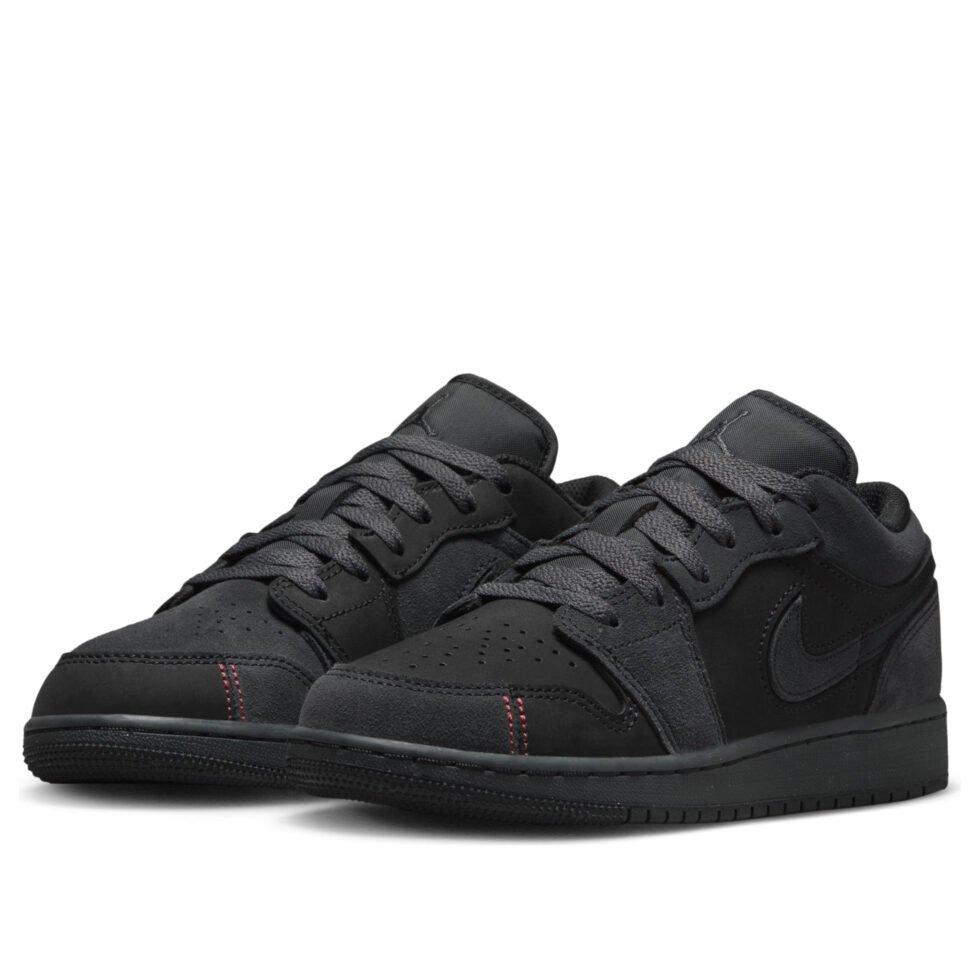 (GS) Air Jordan 1 Low SE Craft 'Dark Smoke Red' FQ7757-001 - Image 4