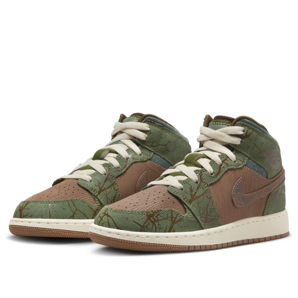 (GS) Air Jordan 1 Mid 'Treeline' FQ8101-200 - Image 4