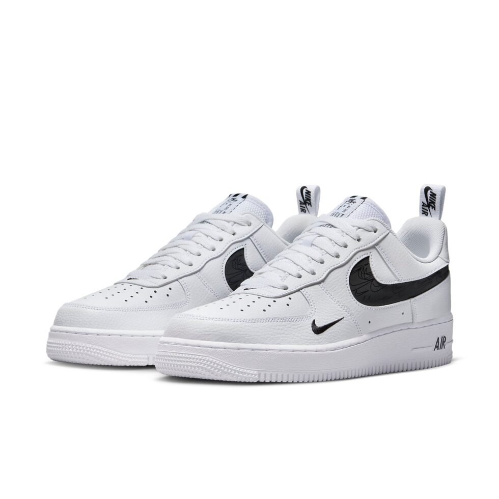 Nike Air Force 1 Low 'Multi-Etch Swoosh White Black' FV1320-100 - Image 2