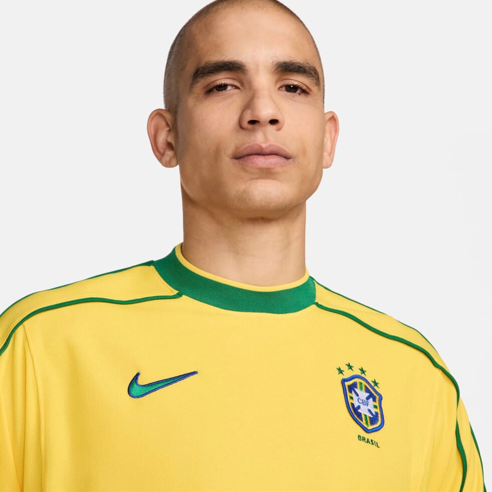 Nike Brazil 1998 World Cup Remake Kit Jersey 'Yellow' FZ6682-741 - Image 3