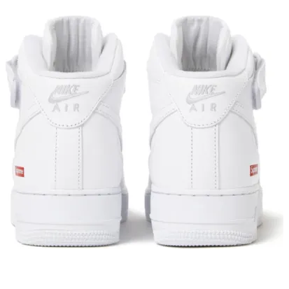 Nike x Supreme Air Force 1 Mid 'White' FZ8784-100 - Image 3