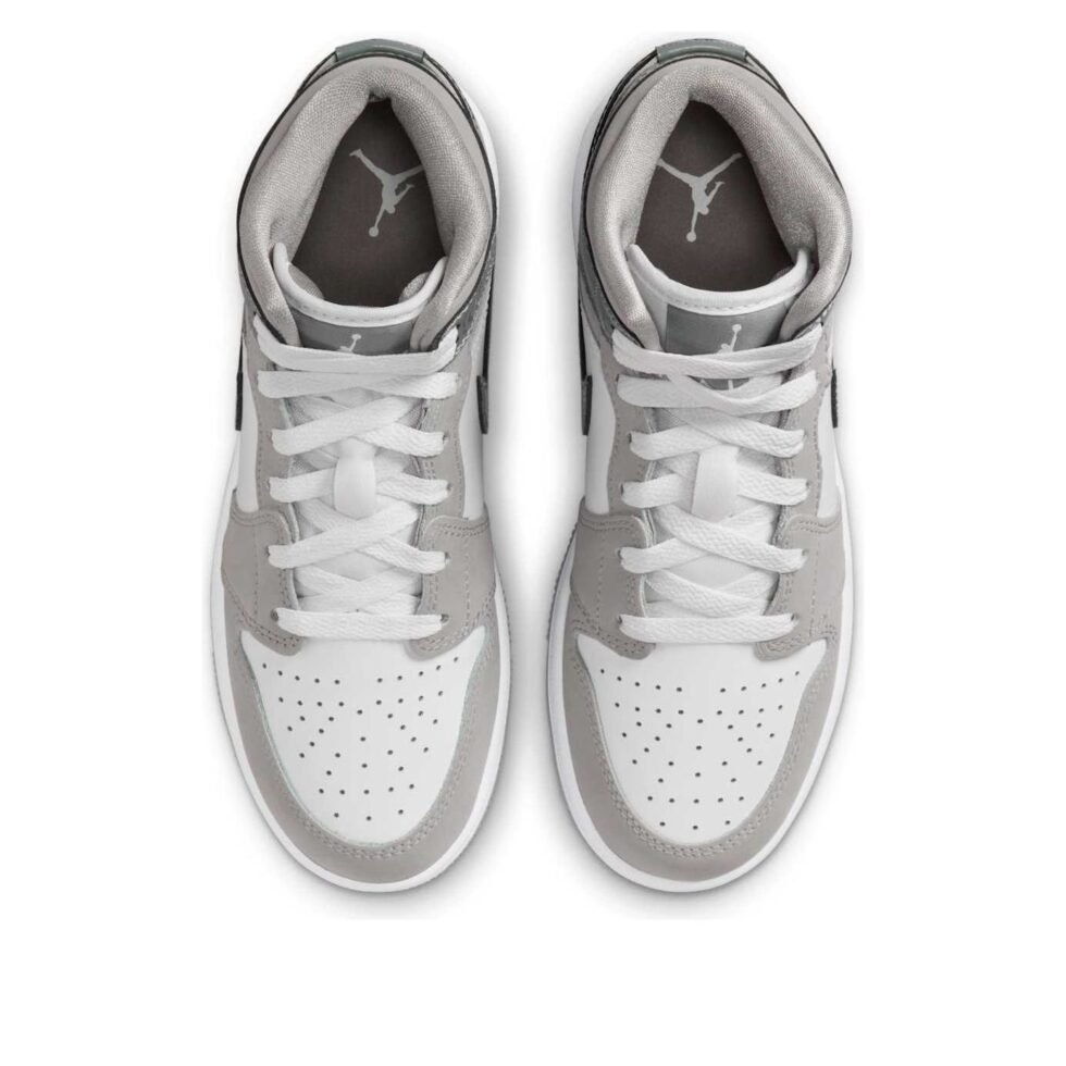 (GS) Air Jordan 1 Mid 'White Medium Cool Grey' HF3193-100 - Image 4