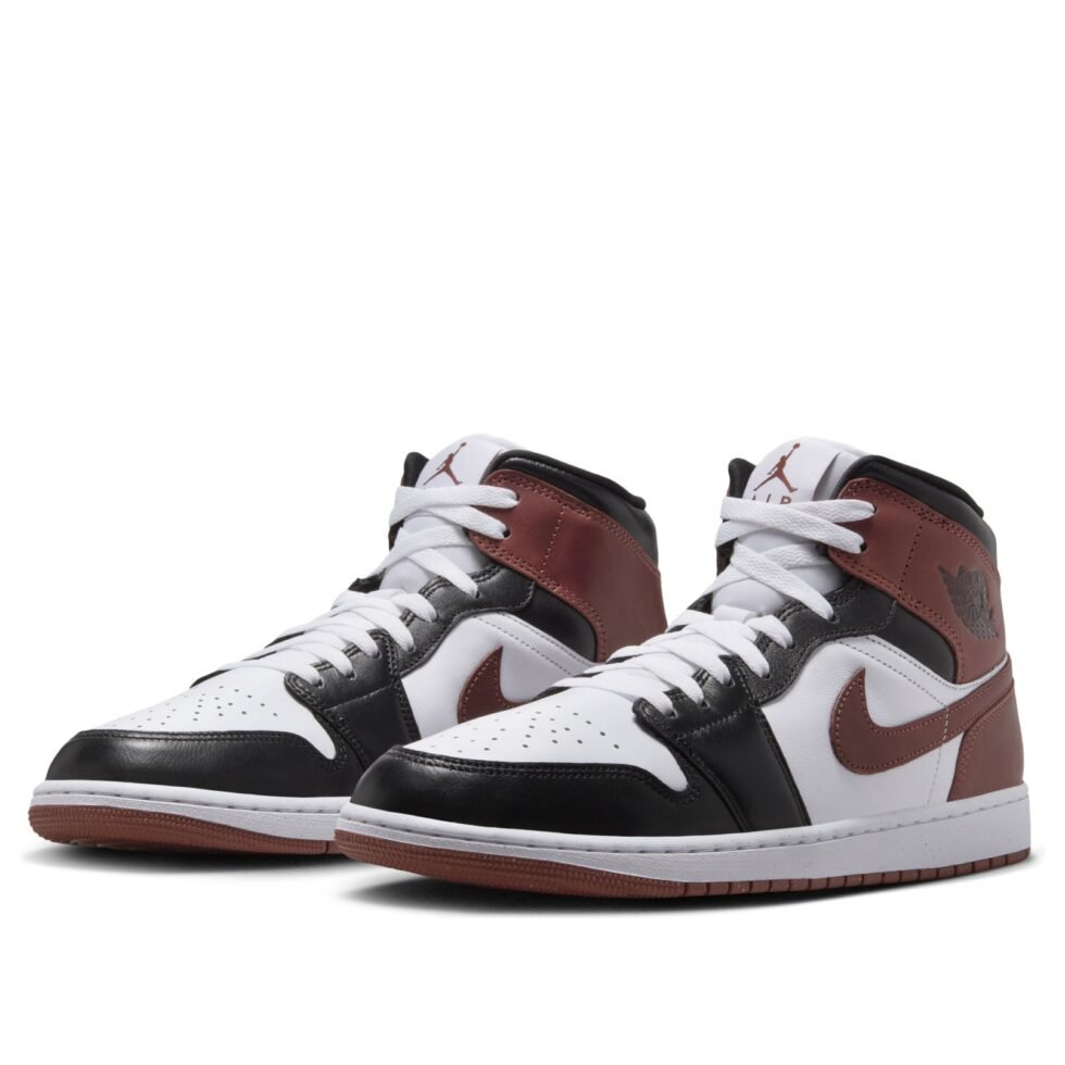 Air Jordan 1 Mid 'White Red Black' HF3216-102 - Image 4