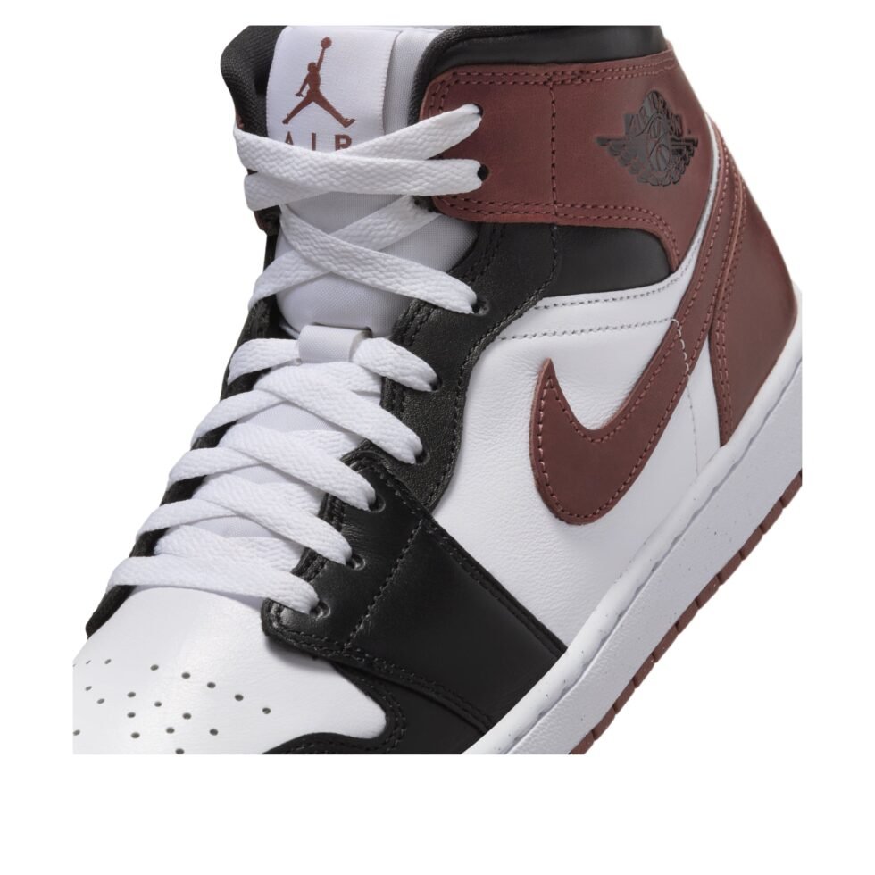 Air Jordan 1 Mid 'White Red Black' HF3216-102 - Image 5