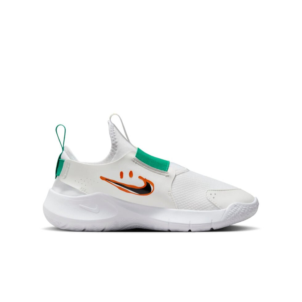(GS) Nike Flex Runner 3 'White Sport Green Fluorescent Yellow' HF5745-101 - Image 2